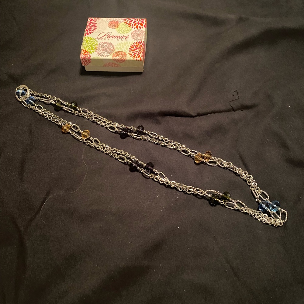 PREMIER never worn LONG semi precious stone necklace